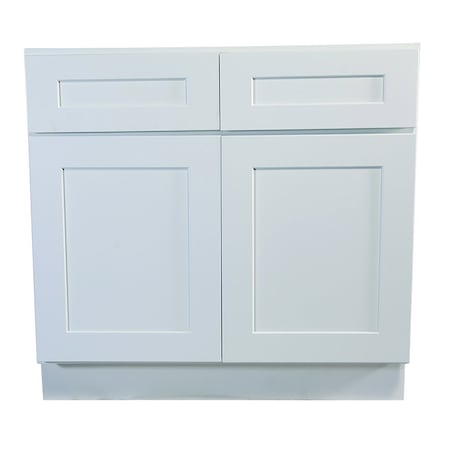 Design House RTA 42x34.5x24" Base Cabinet Style 2-Door with 2-Drawer, White 561415
